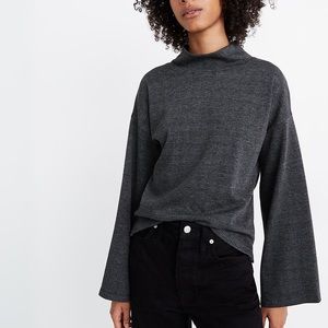 Wide sleeve mock neck top